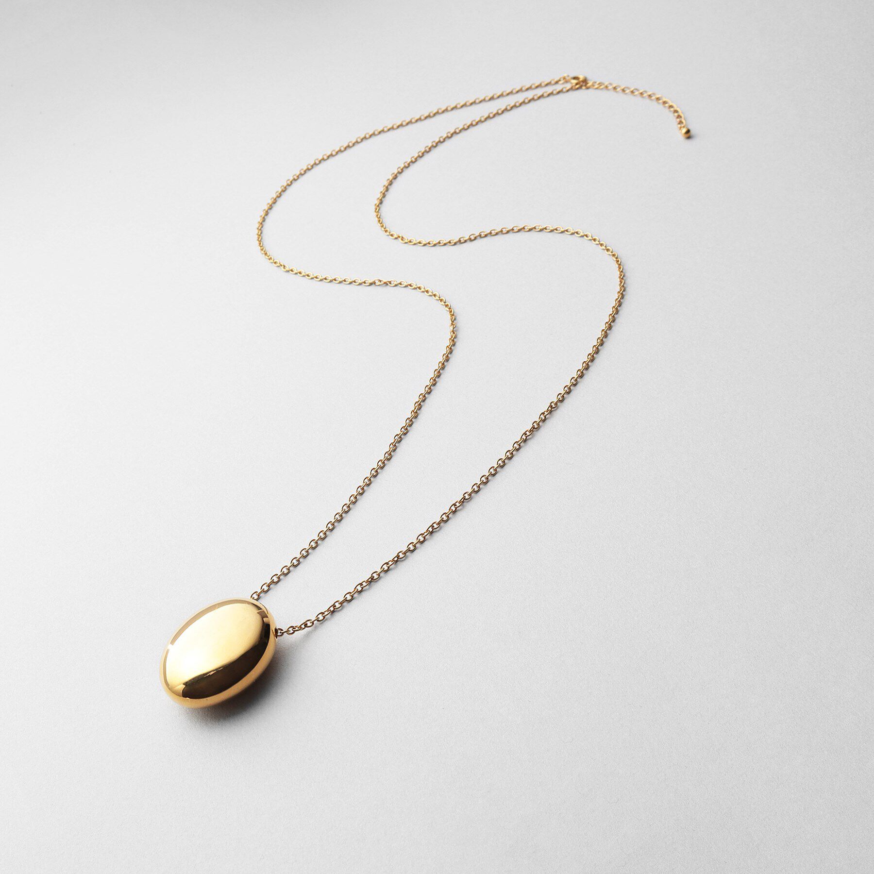 COCOSHNIK ONKITSCH「シルバー ホロウオーバルシェイプネックレスL GP」|ネックレス|