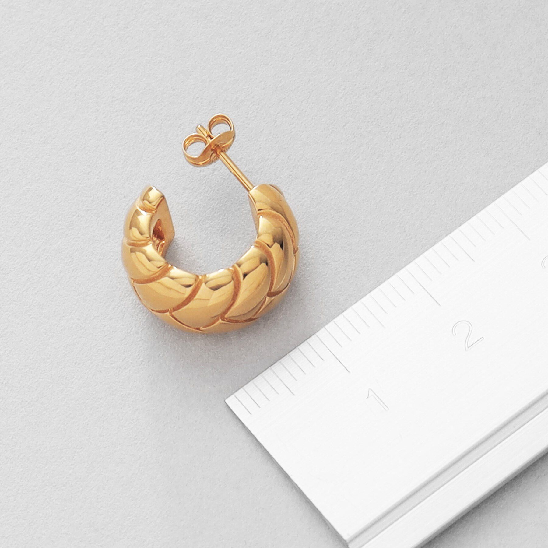 COCOSHNIK ONKITSCH「シルバー ブリックモチーフ フープピアス GP」|ピアス|