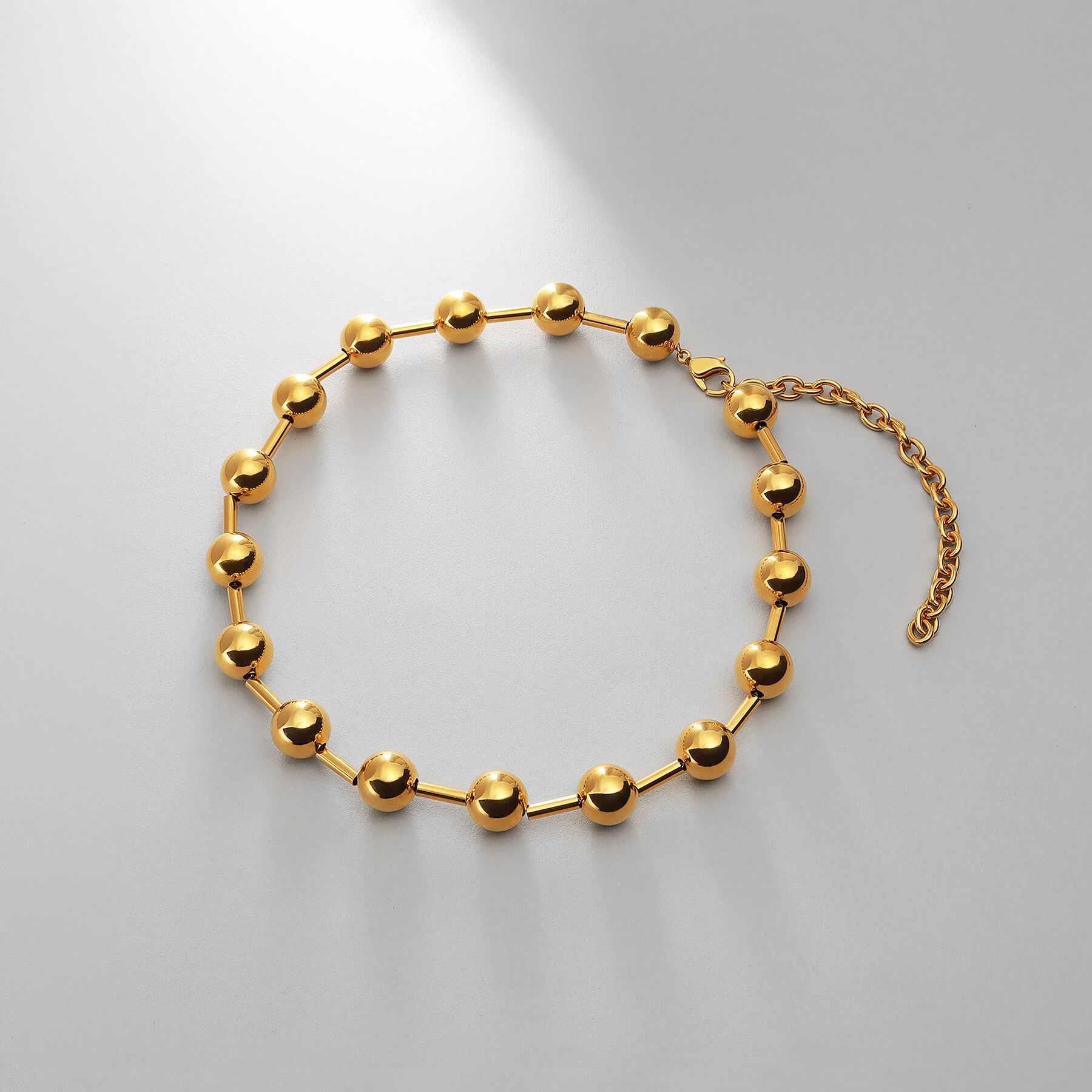 COCOSHNIK ONKITSCH「シルバー ホロウボールコネクテッド ネックレス GP」|ネックレス|