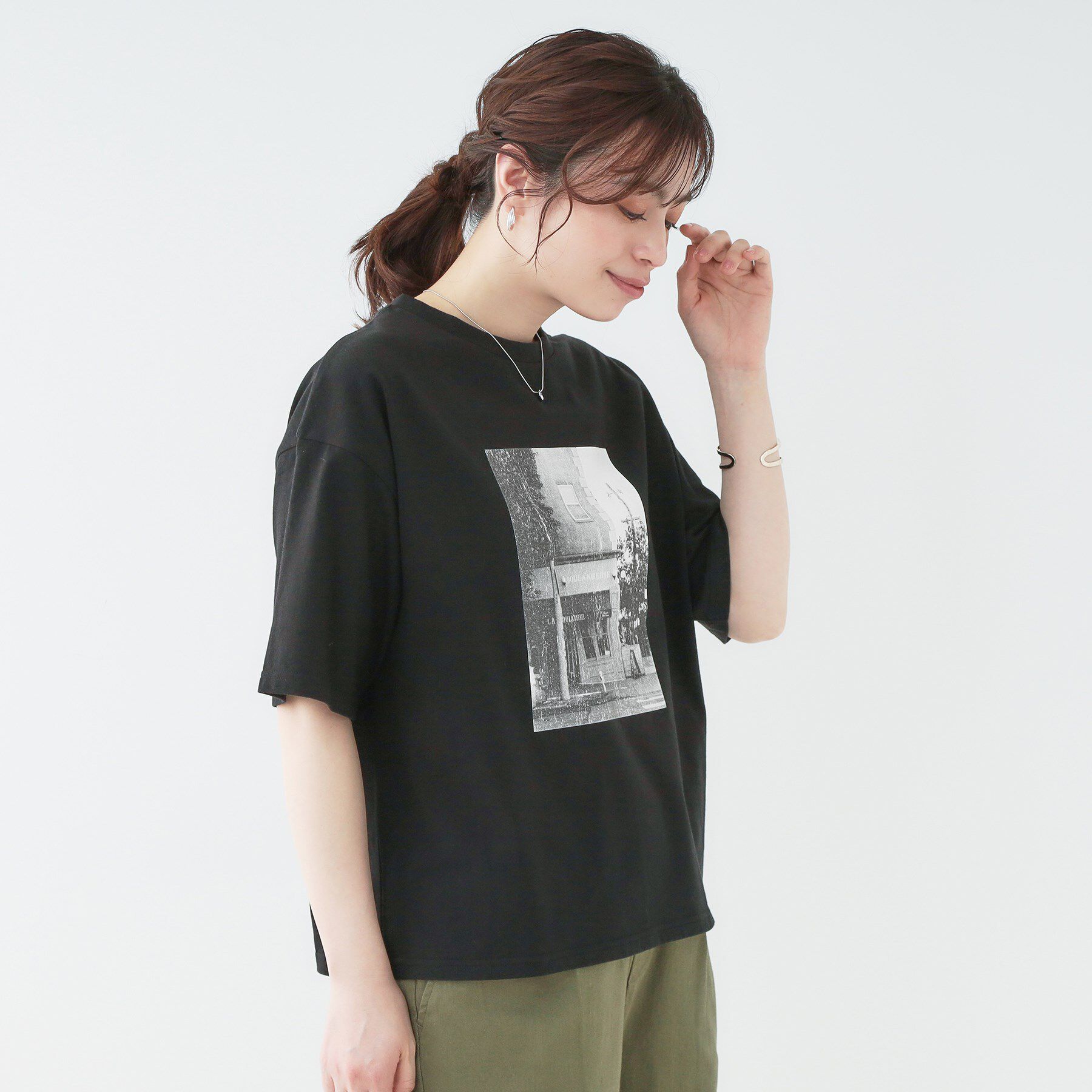 SHOO･LA･RUE「【選べる4柄】コットンプリントロゴTシャツ」|Tシャツ・カットソー|