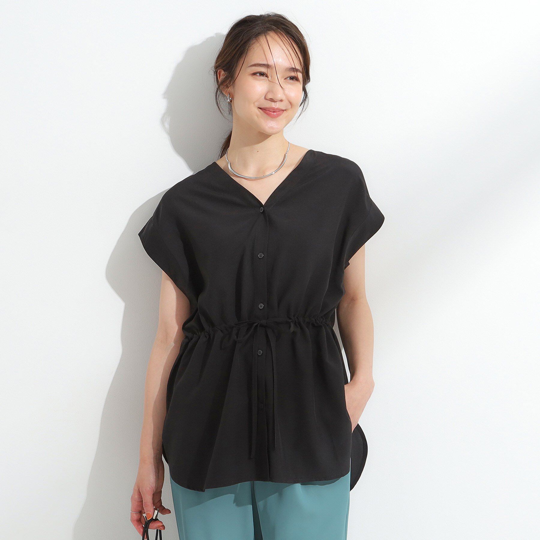 SHOO･LA･RUE「【S-LL】シルエットが変えられる サファリシャツ」|シャツ・ブラウス|