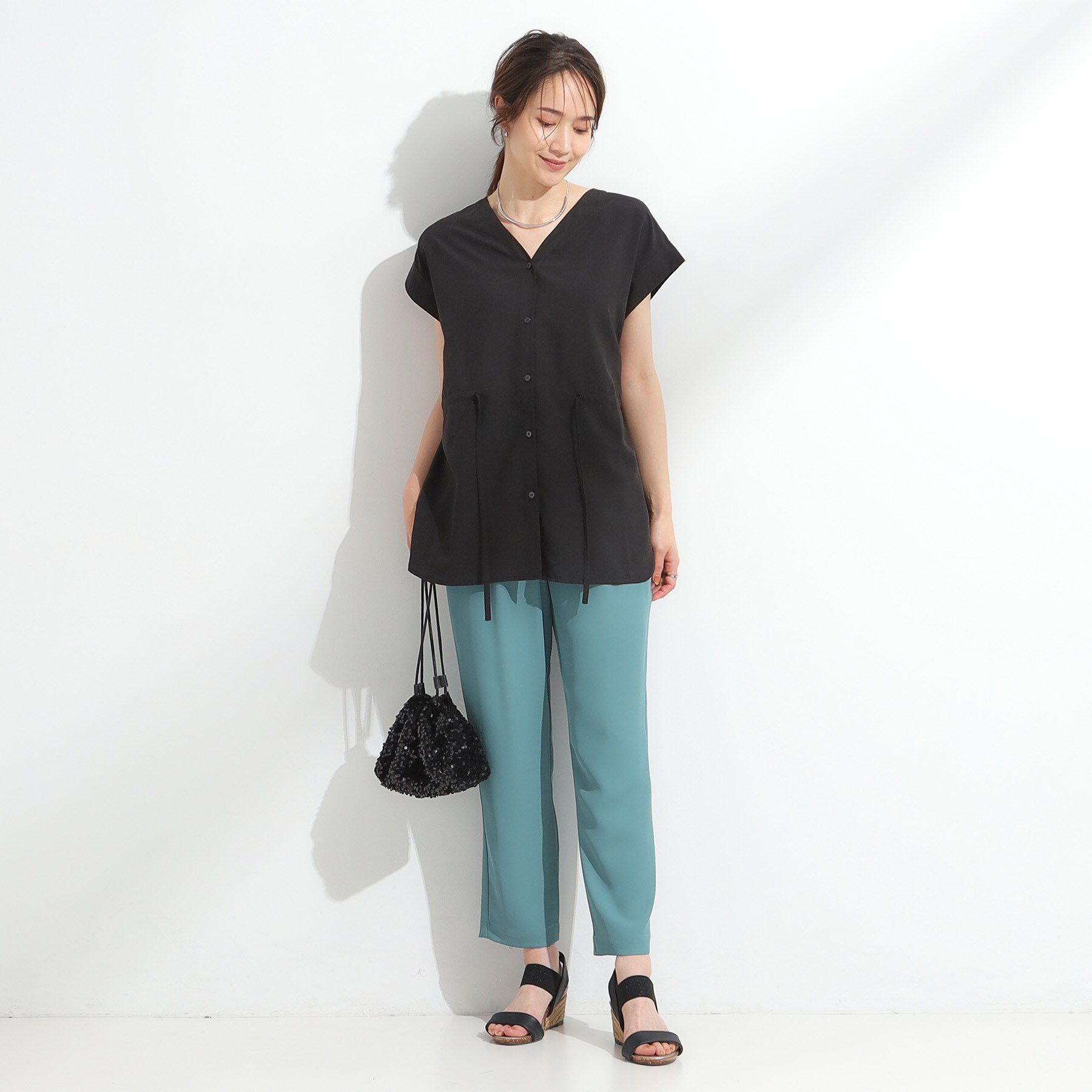 SHOO･LA･RUE「【S-LL】シルエットが変えられる サファリシャツ」|シャツ・ブラウス|