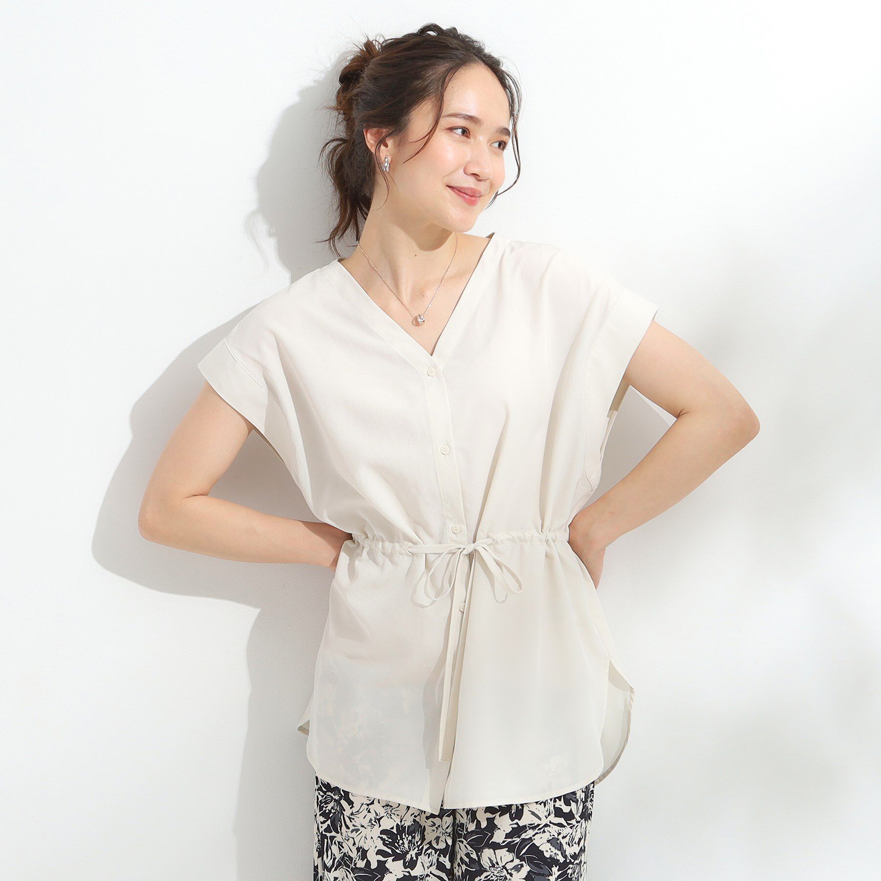 SHOO･LA･RUE「【S-LL】シルエットが変えられる サファリシャツ」|シャツ・ブラウス|