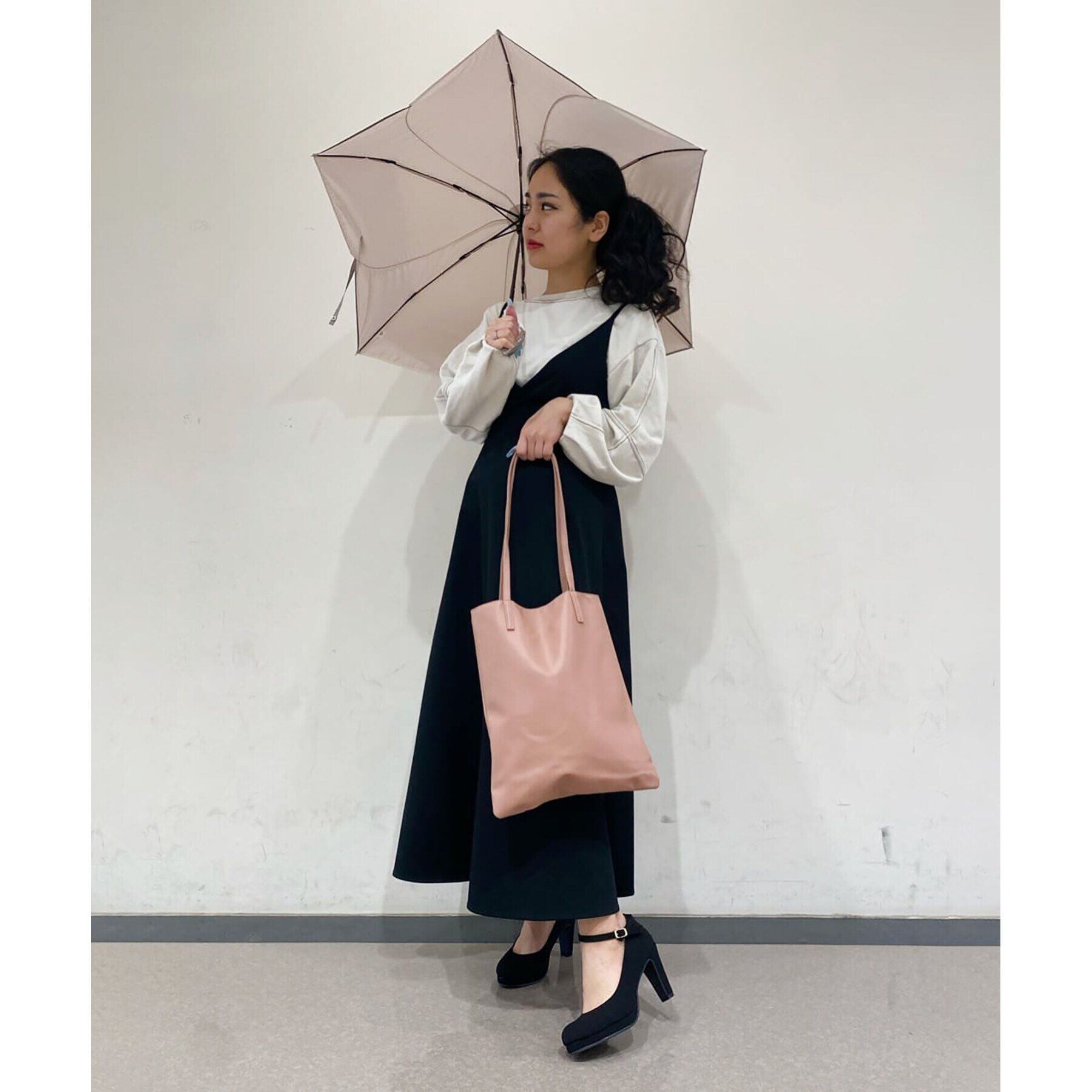 Ober Tashe「バイカラーパイピング ミニ 折りたたみ傘」|傘|