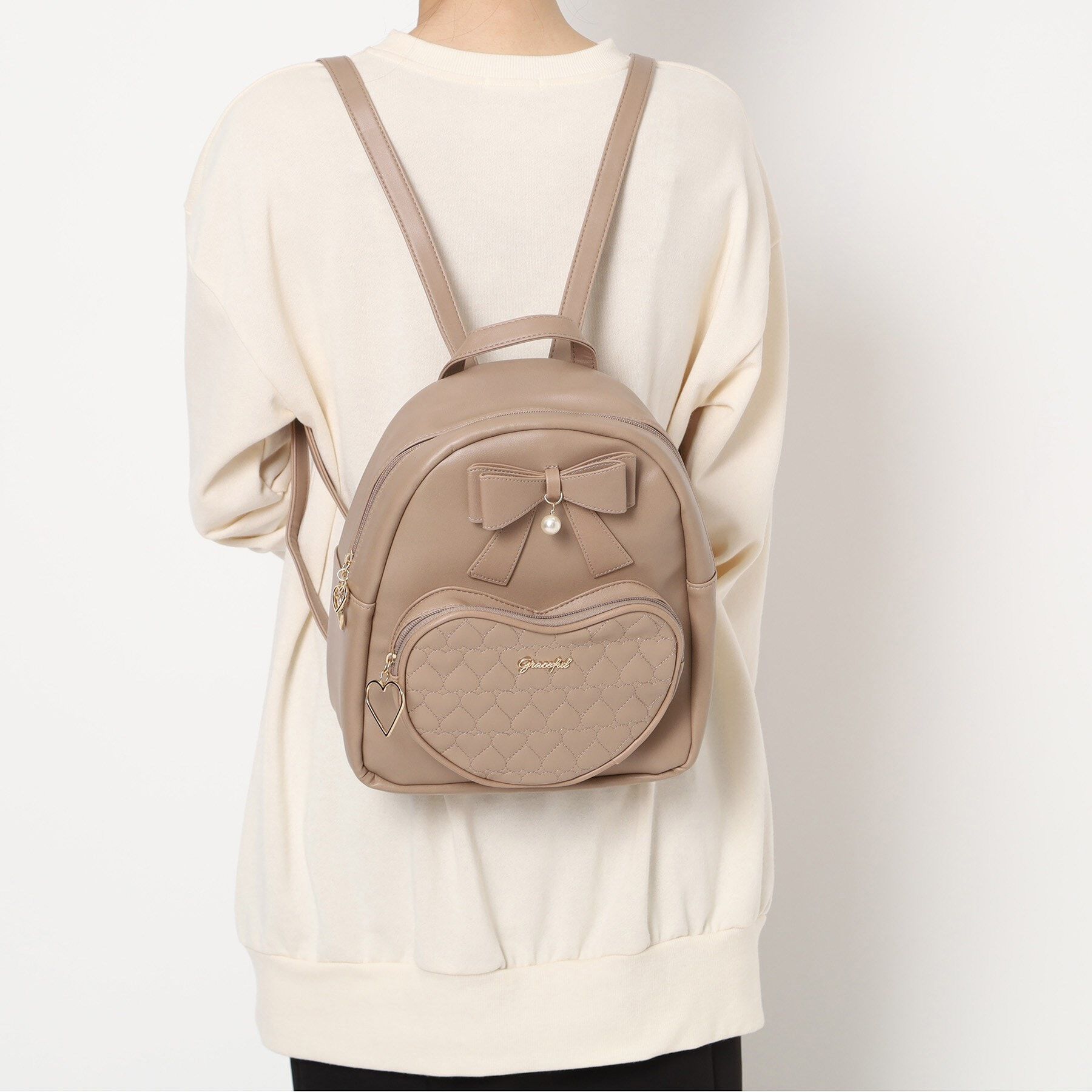 Ober Tashe「ハートを運んで！ガーリーリボンハートリュック」|リュック|