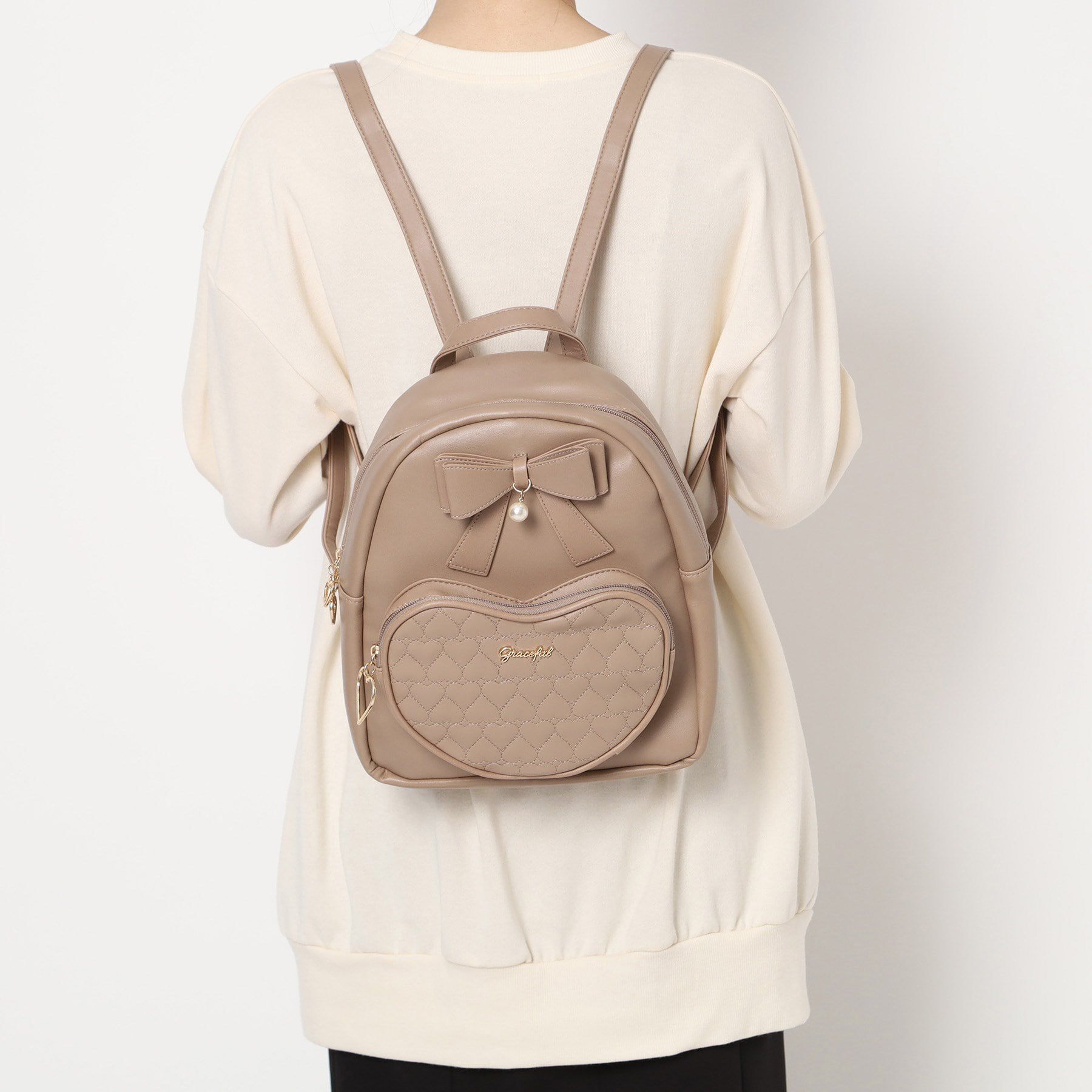 Ober Tashe「ハートを運んで！ガーリーリボンハートリュック」|リュック|