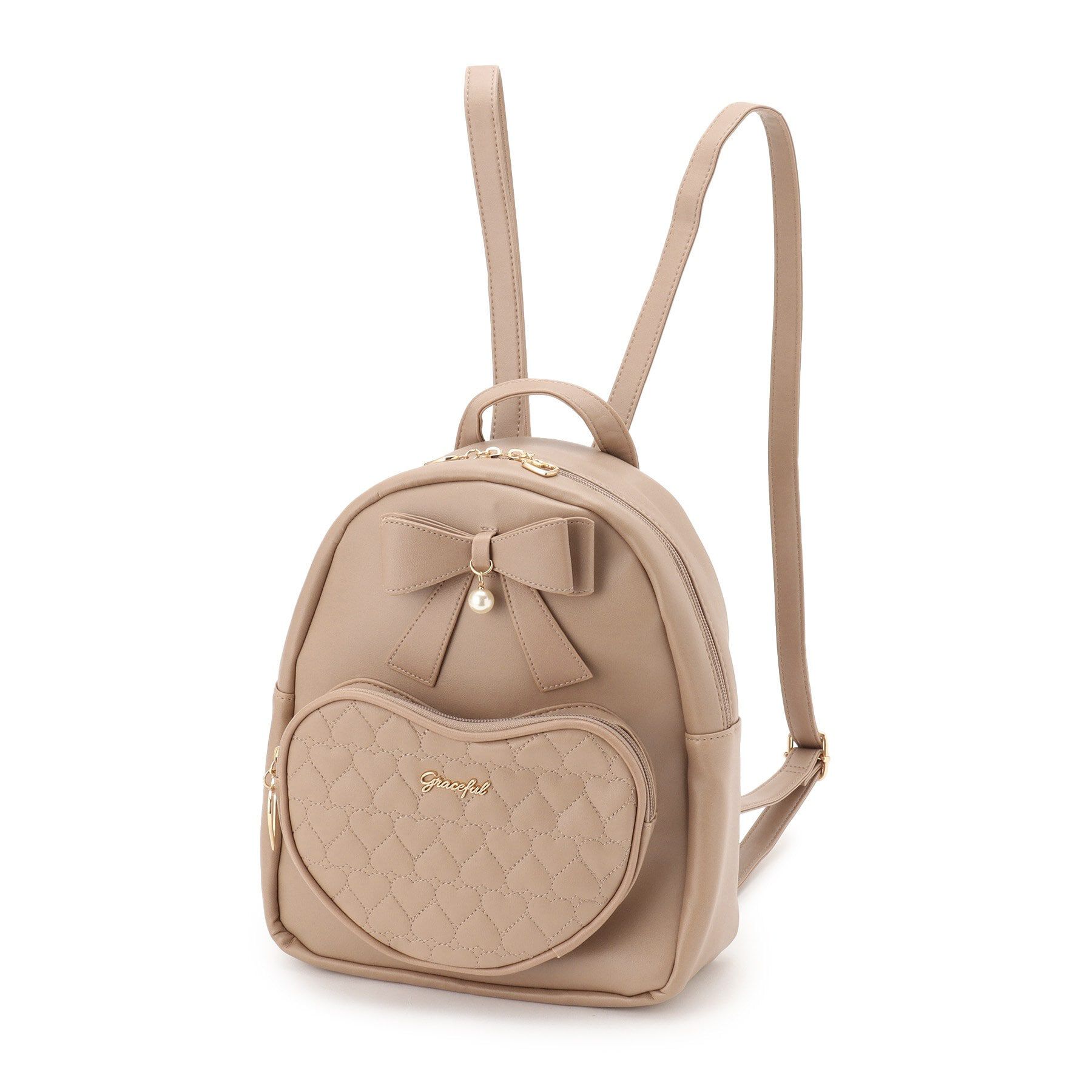 Ober Tashe「ハートを運んで！ガーリーリボンハートリュック」|リュック|ﾍﾞｰｼﾞｭ(052)