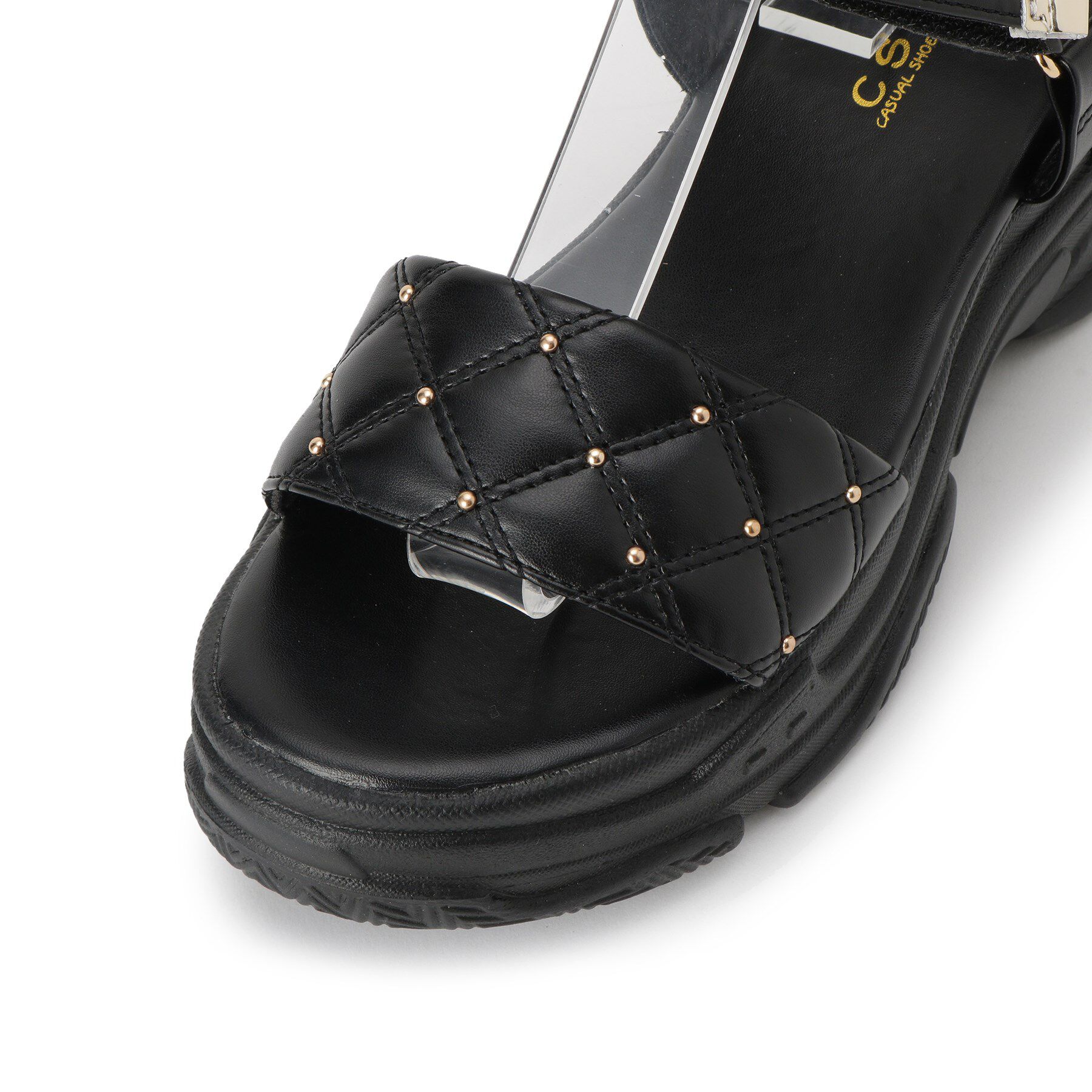 csT&P「キルティング 面ファスナーストラップサンダル」|サンダル|