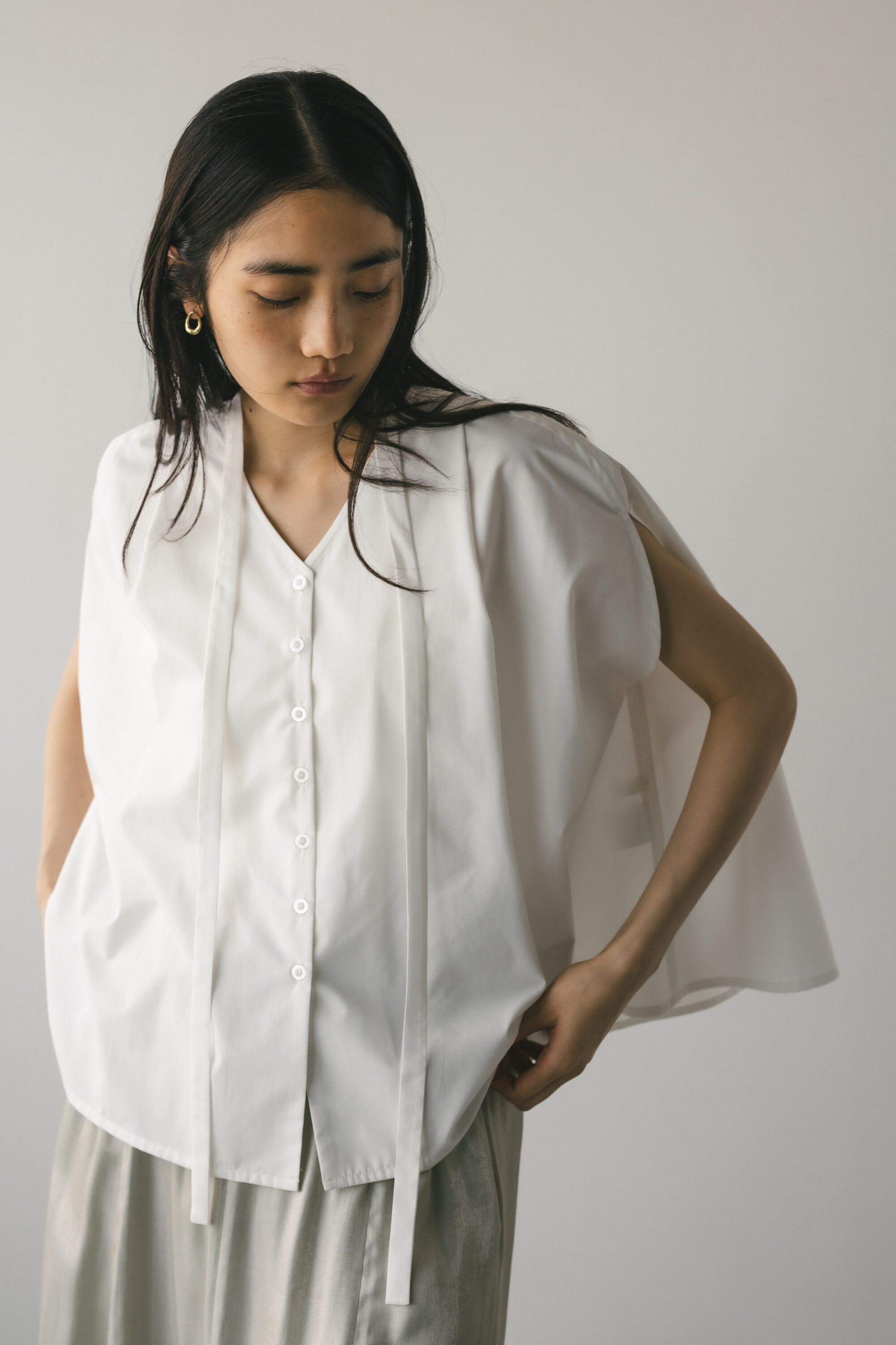 STYLEMIXER「チョーカーネックフレアブラウス」|シャツ・ブラウス|