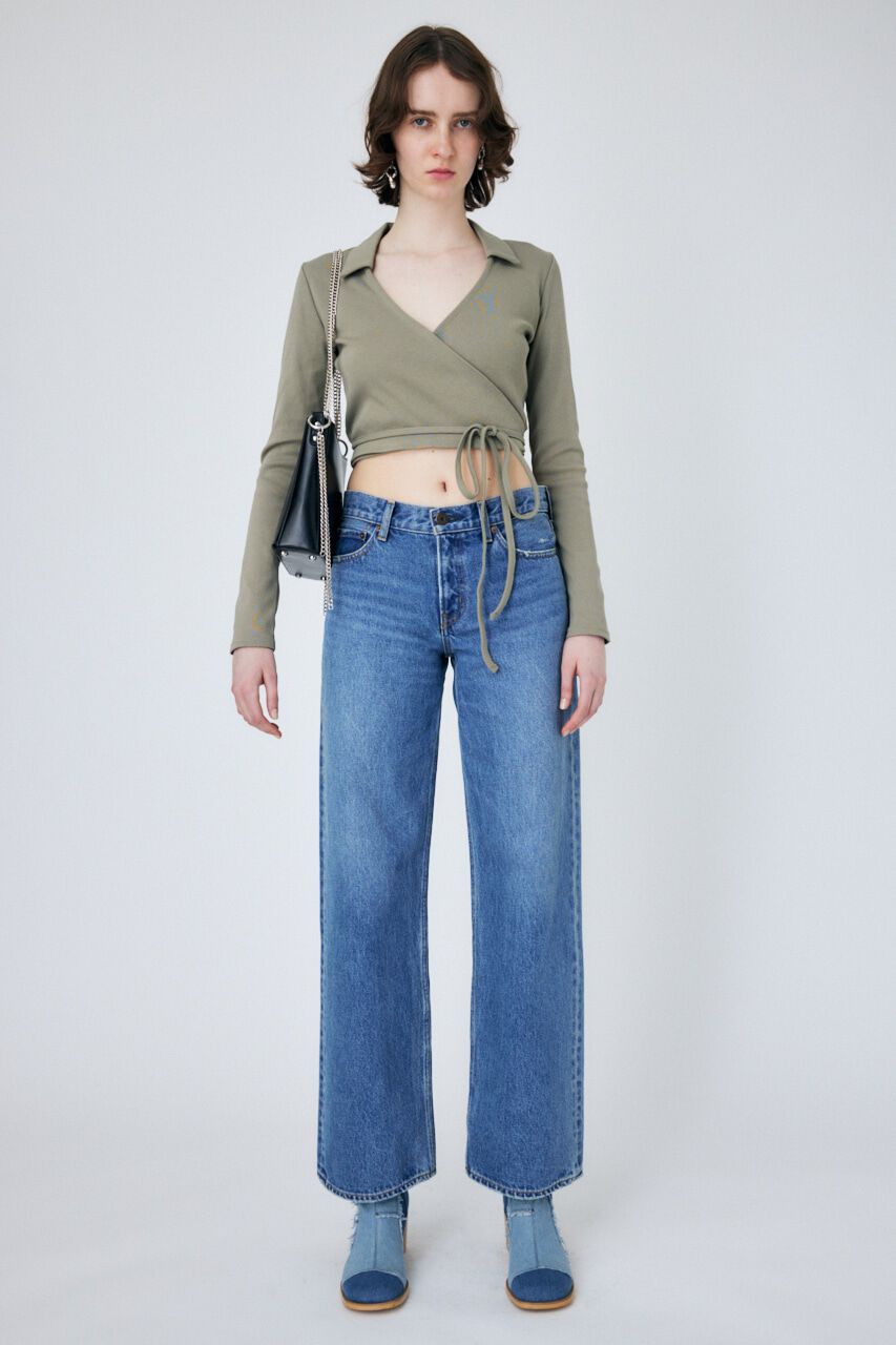 MOUSSY「CROSS OVER POLO LS トップス」|Tシャツ・カットソー|