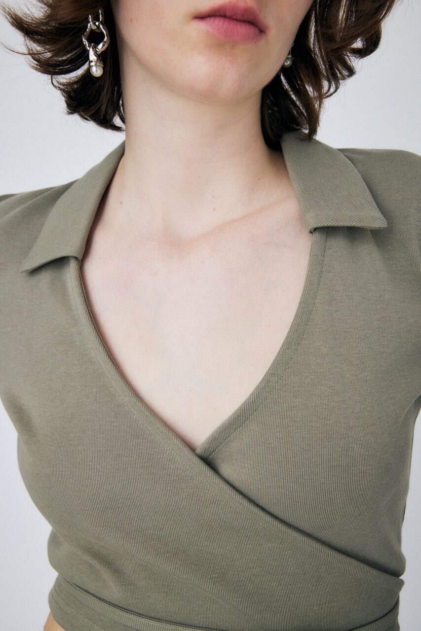 MOUSSY「CROSS OVER POLO LS トップス」|Tシャツ・カットソー|