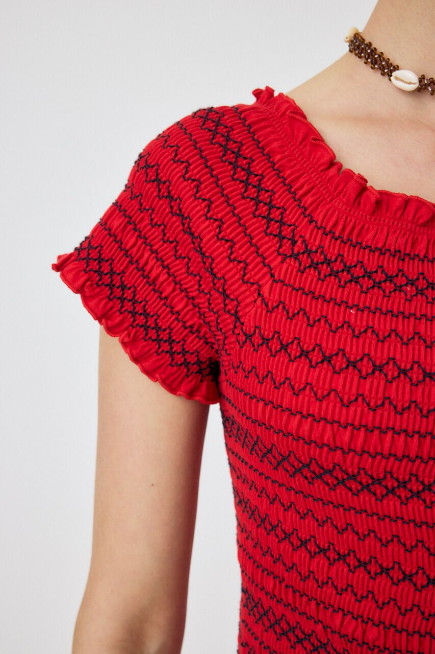 MOUSSY「EMBROIDERY CUT トップス」|Tシャツ・カットソー|