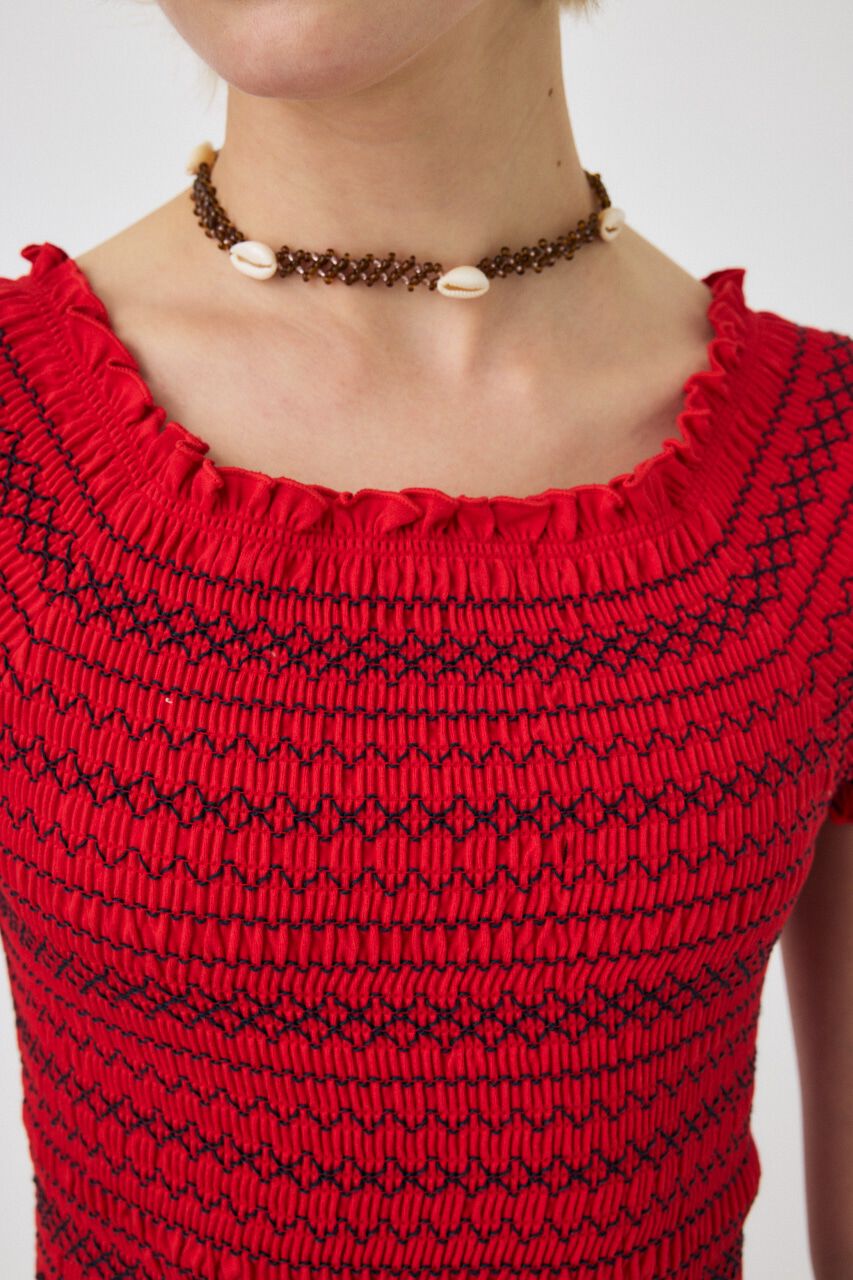 MOUSSY「EMBROIDERY CUT トップス」|Tシャツ・カットソー|