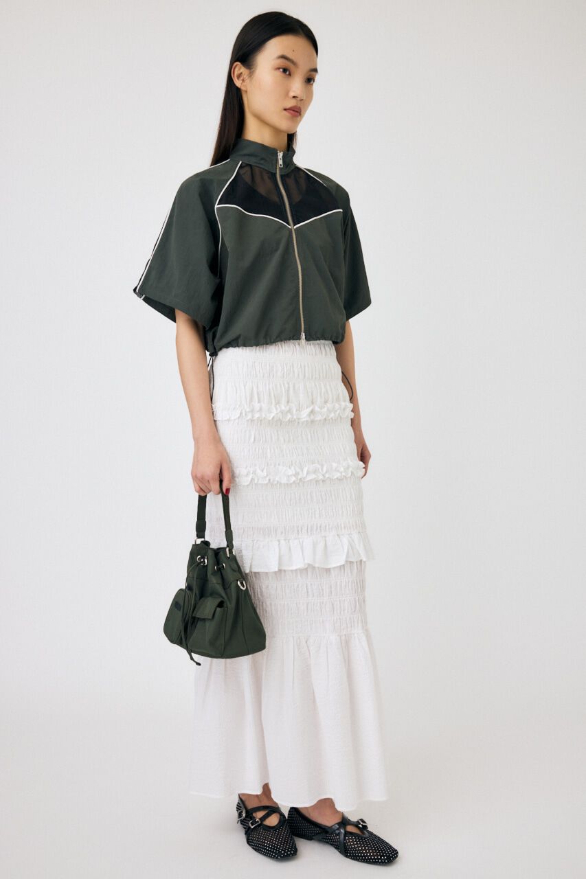 MOUSSY「PIPING HALF SLEEVE トラックジャケット」|Tシャツ・カットソー|