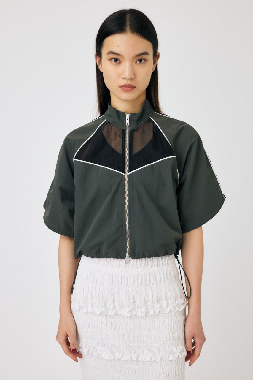 MOUSSY「PIPING HALF SLEEVE トラックジャケット」|Tシャツ・カットソー|