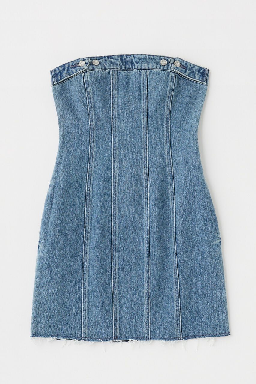 MOUSSY「DENIM BARETOP MINI ワンピース」|ワンピース|