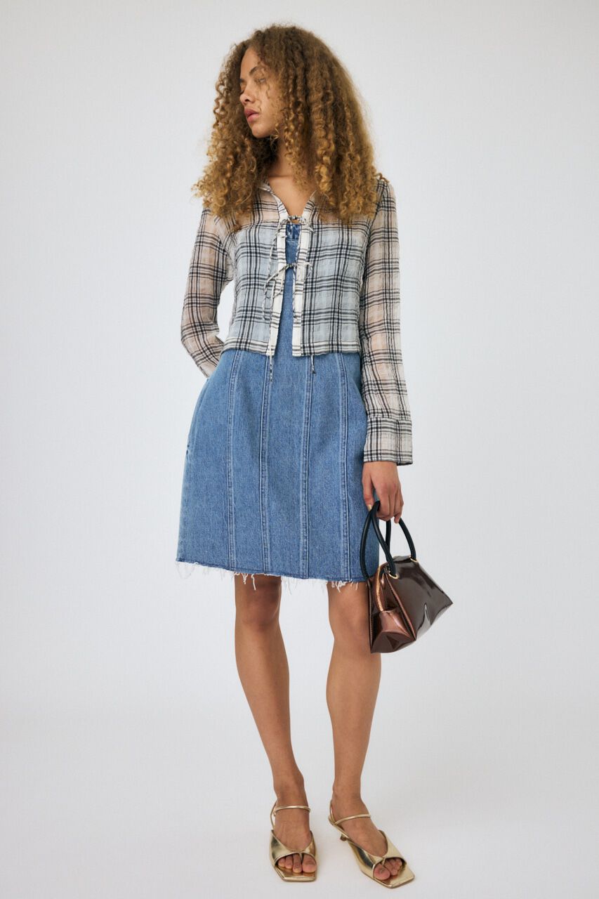 MOUSSY「DENIM BARETOP MINI ワンピース」|ワンピース|