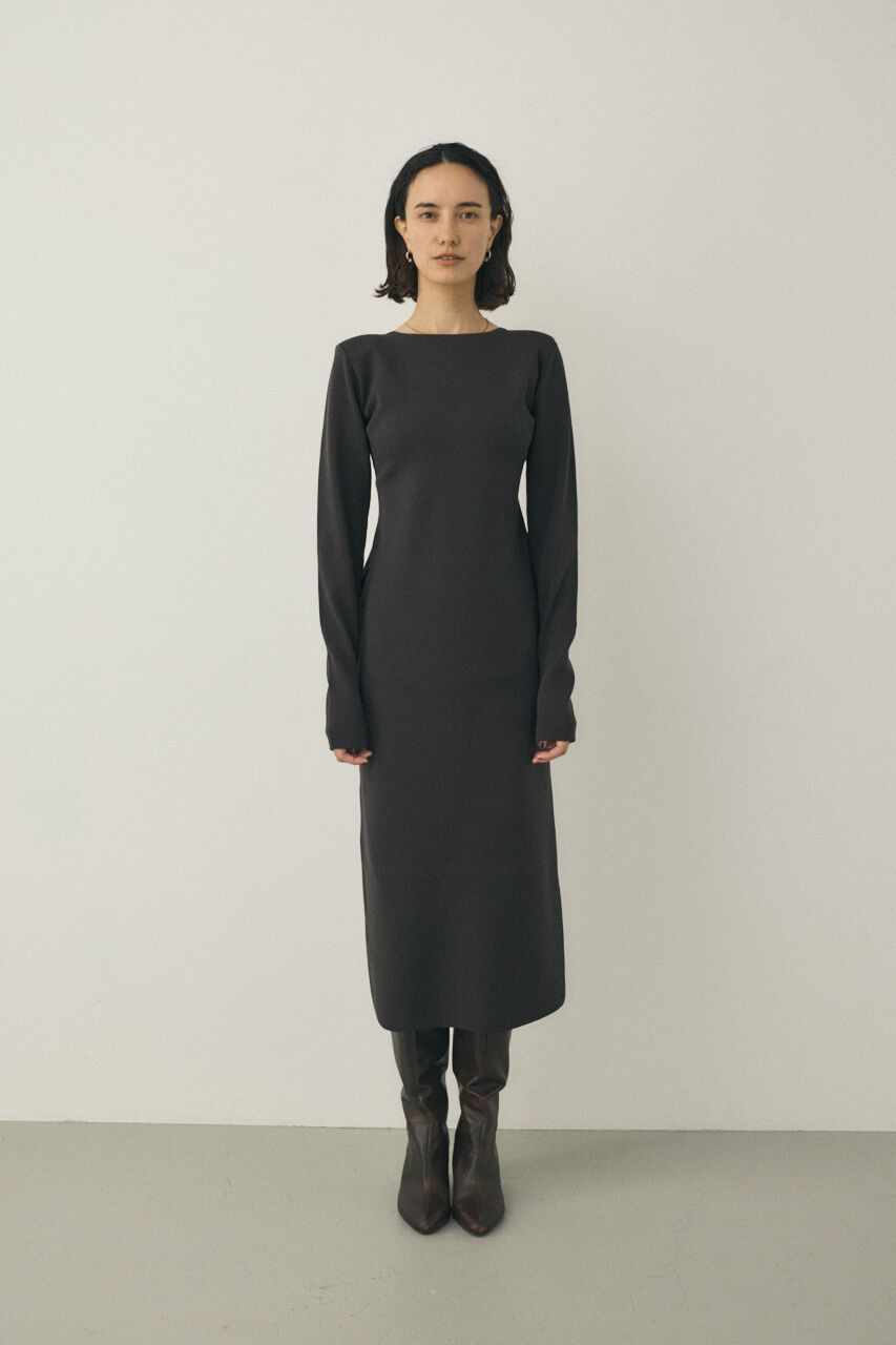 MOUSSY「バックオープンニットワンピース　リサイクルポリエステル使用」|ワンピース|