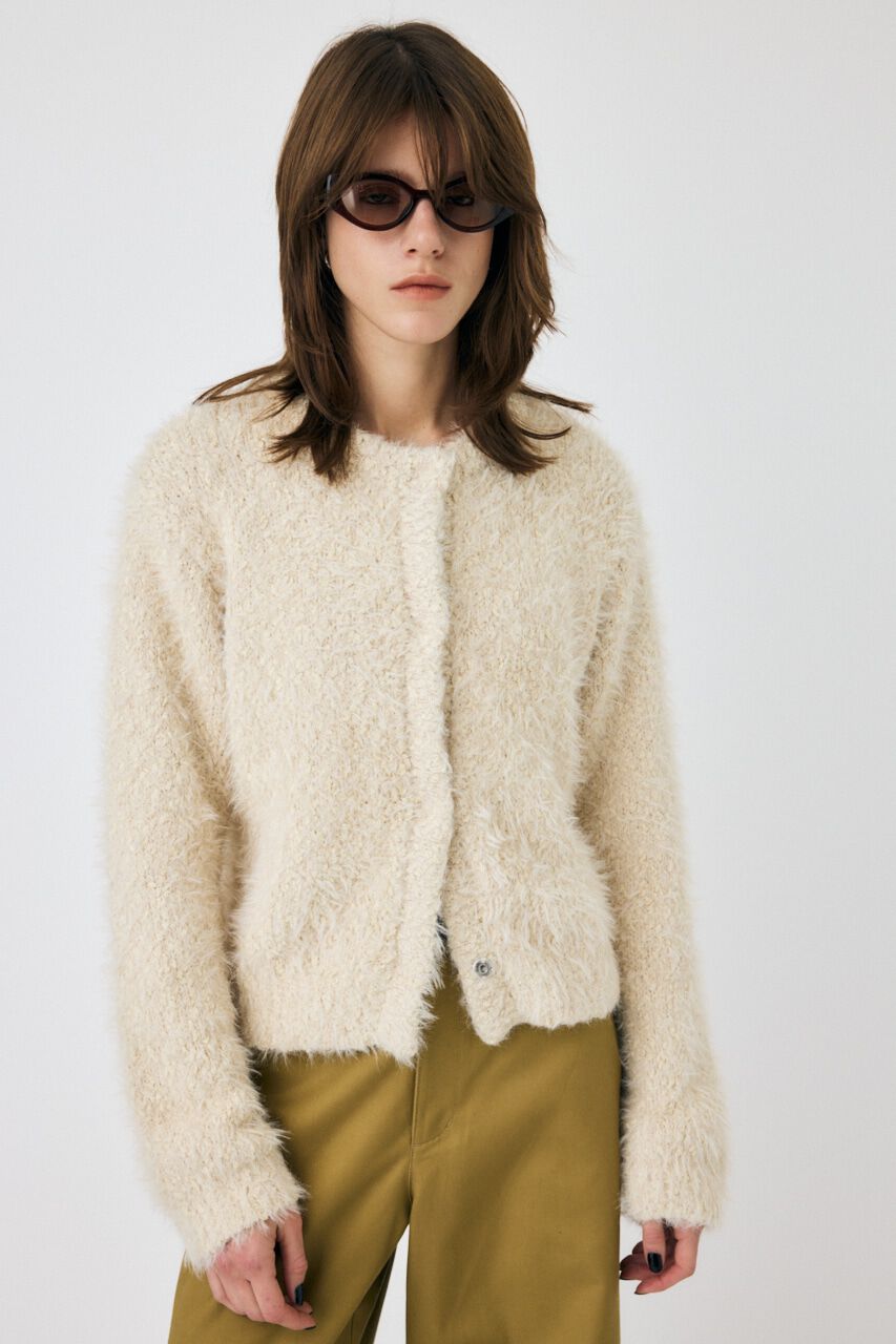 MOUSSY「GLITTER SHAGGY ニットカーディガン」|カーディガン|IVOY3