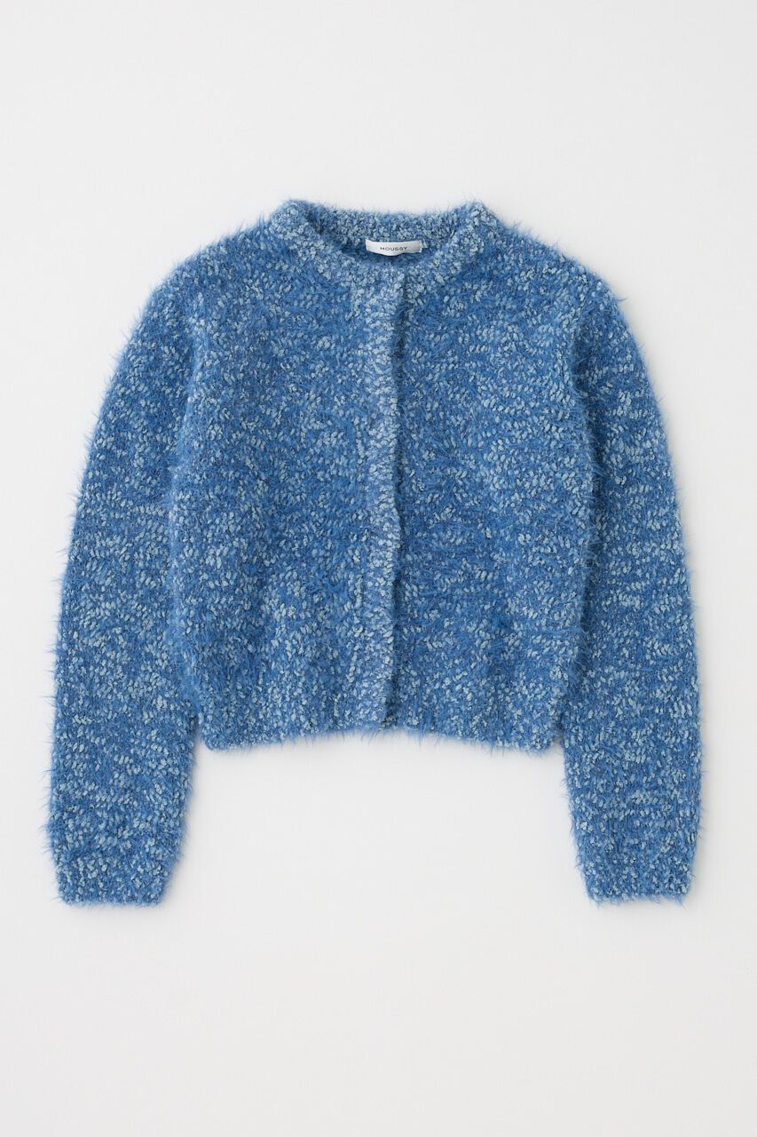 MOUSSY「GLITTER SHAGGY ニットカーディガン」|カーディガン|