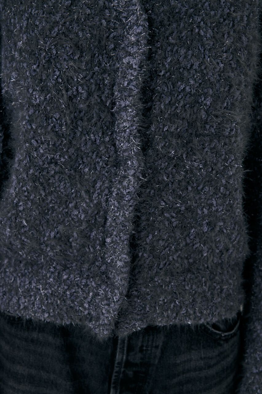 MOUSSY「GLITTER SHAGGY ニットカーディガン」|カーディガン|