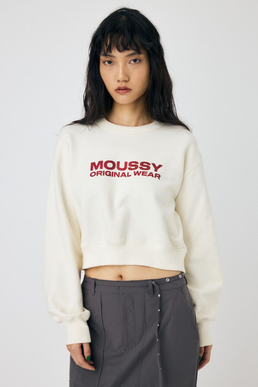 MOUSSY「RHINESTONE MOUSSY プルオーバー」|パーカー|O/WHT1