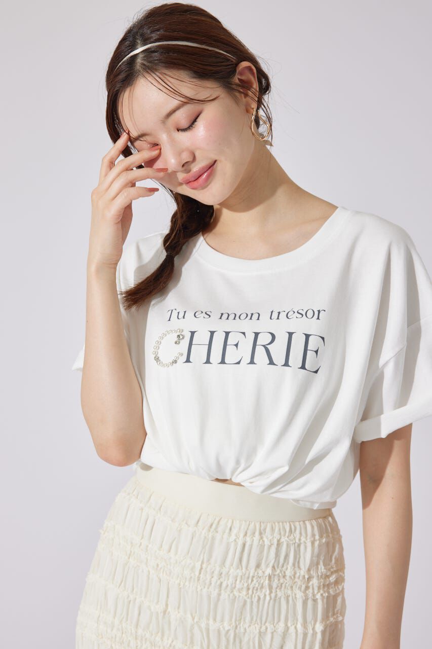rienda「パールロゴビッグTシャツ」|Tシャツ・カットソー|WHT