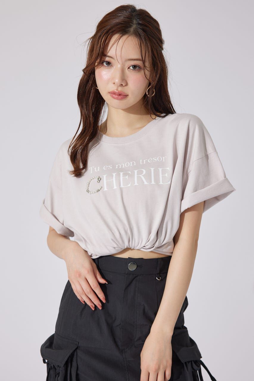 rienda「パールロゴビッグTシャツ」|Tシャツ・カットソー|L/PNK1