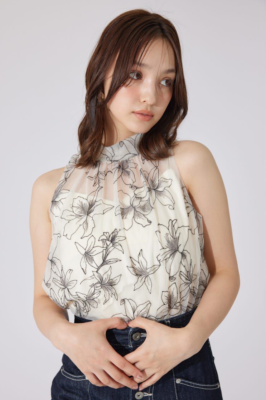 rienda「エンブロイダリーチュールブラウス」|シャツ・ブラウス|