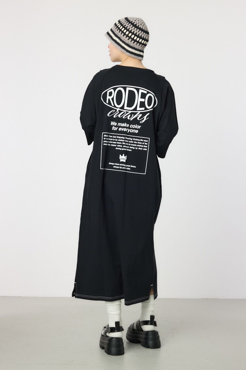 RODEO CROWNS「ロゴラグランスリーブワンピース」|ワンピース|BLK
