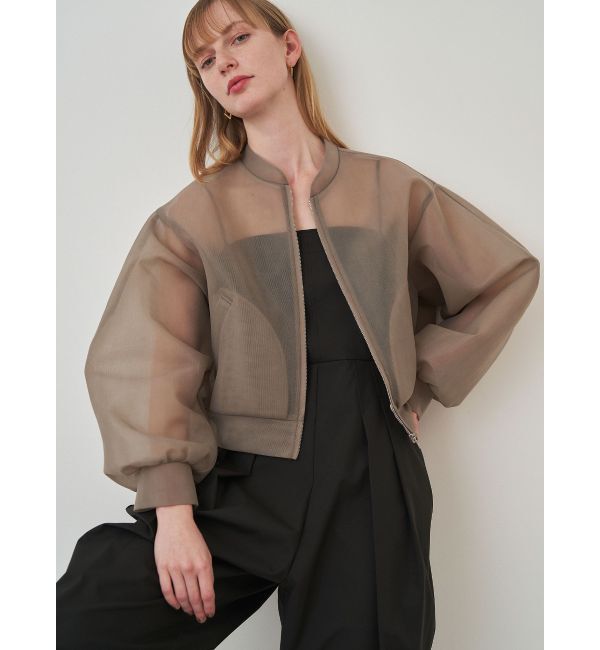 ELENDEEK「MESH BONDING BZ」|ブルゾン・スタジャン|ベージュ