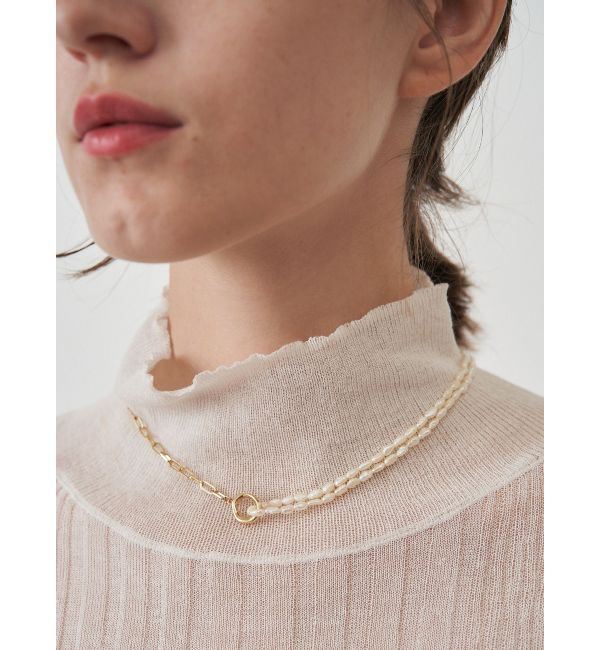ELENDEEK「3WAY PEARL&CHAIN NECKLACE」|ネックレス|ゴールド