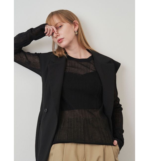 ELENDEEK「SHEER RIB KT」|ニット・セーター|ブラック