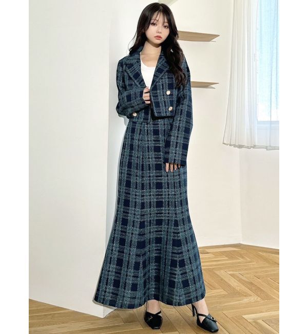 RESEXXY「ツイードダブルショートジャケット【セットアップ着用可能】」|テーラードジャケット|