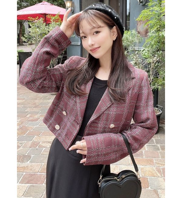 RESEXXY「ツイードダブルショートジャケット【セットアップ着用可能】」|テーラードジャケット|