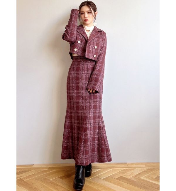 RESEXXY「ツイードダブルショートジャケット【セットアップ着用可能】」|テーラードジャケット|