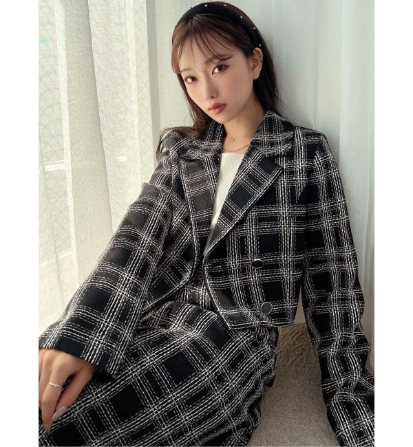 RESEXXY「ツイードダブルショートジャケット【セットアップ着用可能】」|テーラードジャケット|