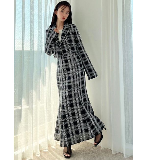 RESEXXY「ツイードダブルショートジャケット【セットアップ着用可能】」|テーラードジャケット|