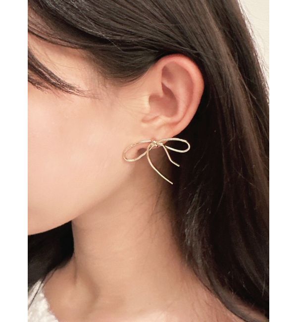 RESEXXY「ナローリボンピアス」|ピアス|ゴールド