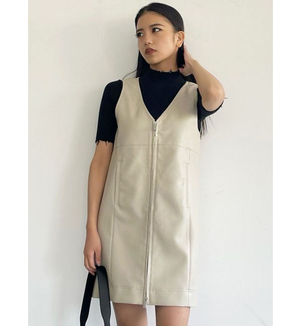EMODA「フェイクレザーボックスワンピース」|ワンピース|