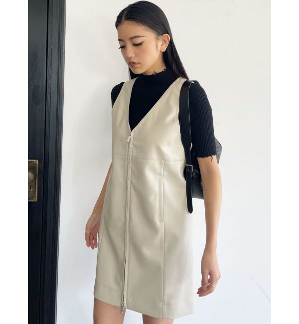 EMODA「フェイクレザーボックスワンピース」|ワンピース|