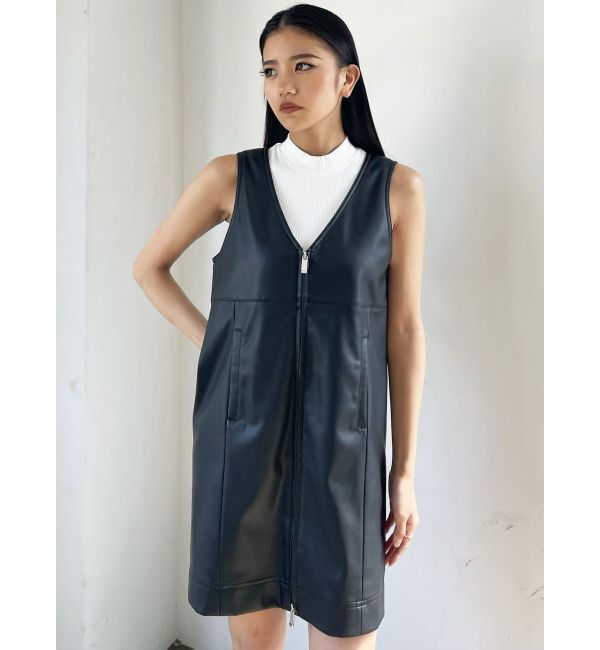 EMODA「フェイクレザーボックスワンピース」|ワンピース|