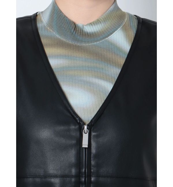 EMODA「フェイクレザーボックスワンピース」|ワンピース|