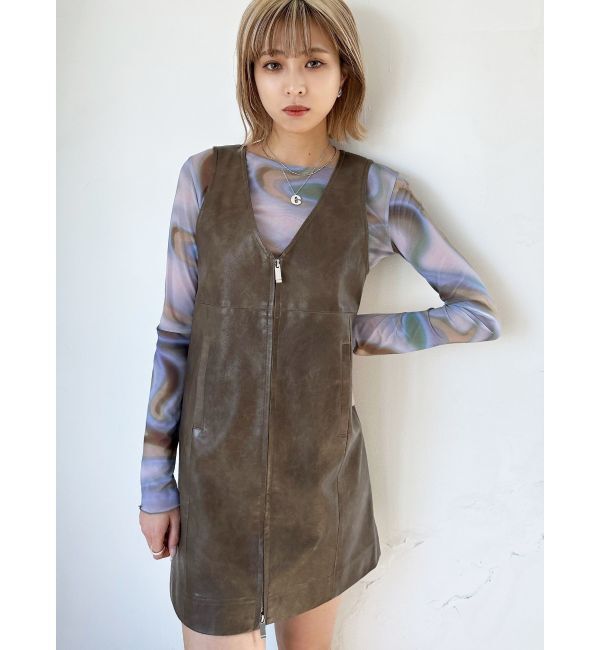 EMODA「フェイクレザーボックスワンピース」|ワンピース|