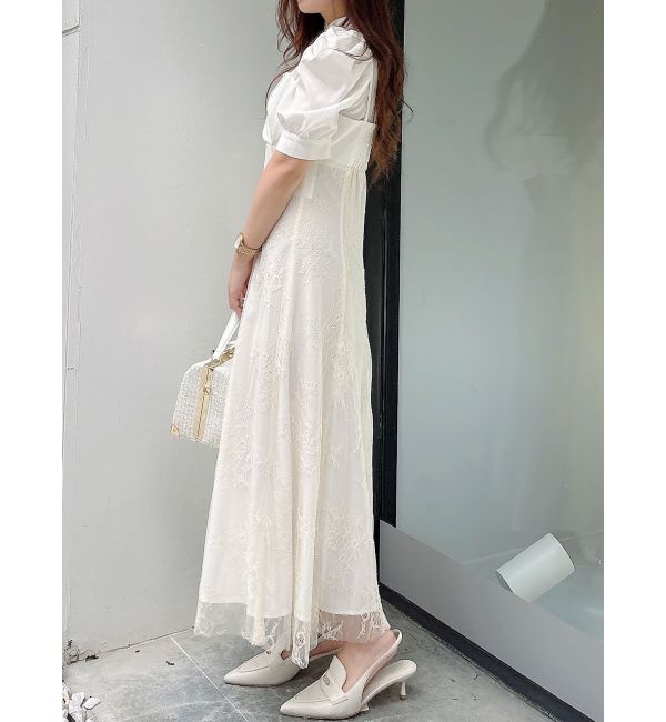 MERCURYDUO「ビスチェドッキングパワショルシャツワンピース」|ワンピース|