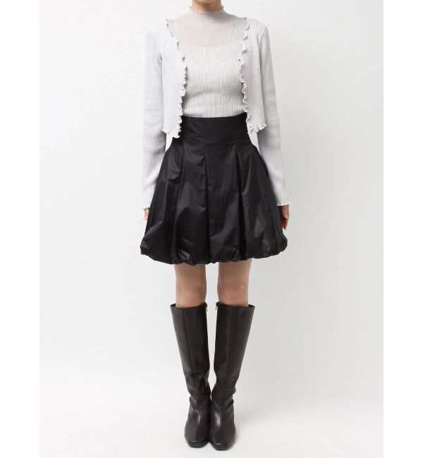 MERCURYDUO「配色メローフリルニットカーデ」|カーディガン|