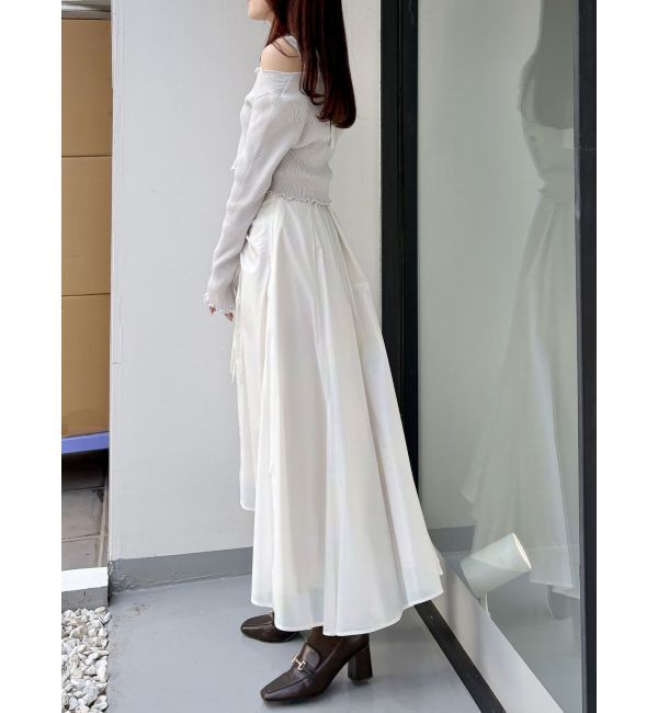 MERCURYDUO「配色メローフリルニットカーデ」|カーディガン|