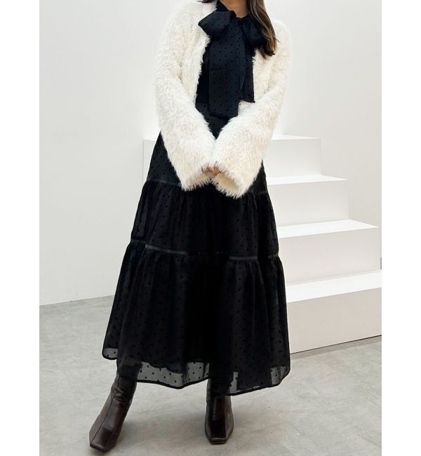 MERCURYDUO「フェザーヤーンボレロカーディガン」|カーディガン|