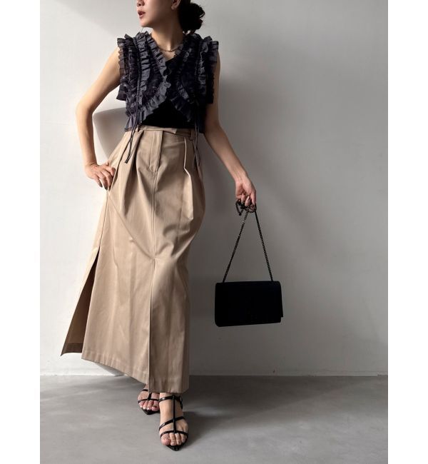 MERCURYDUO「【OUNNOUN】ギャバスリットデザインスカート」|スカート|