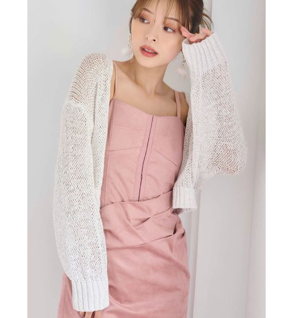 MERCURYDUO「スカシ編ミラメコンボレロカーディガン」|カーディガン|オフホワイト